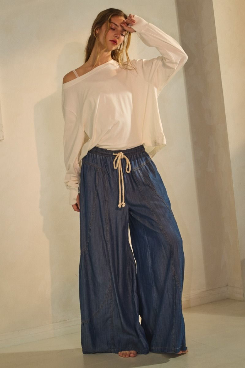 Wide Leg Chambray