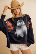 Ghostly Gingham Pullover