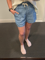 Washed Denim Tencel Shorts