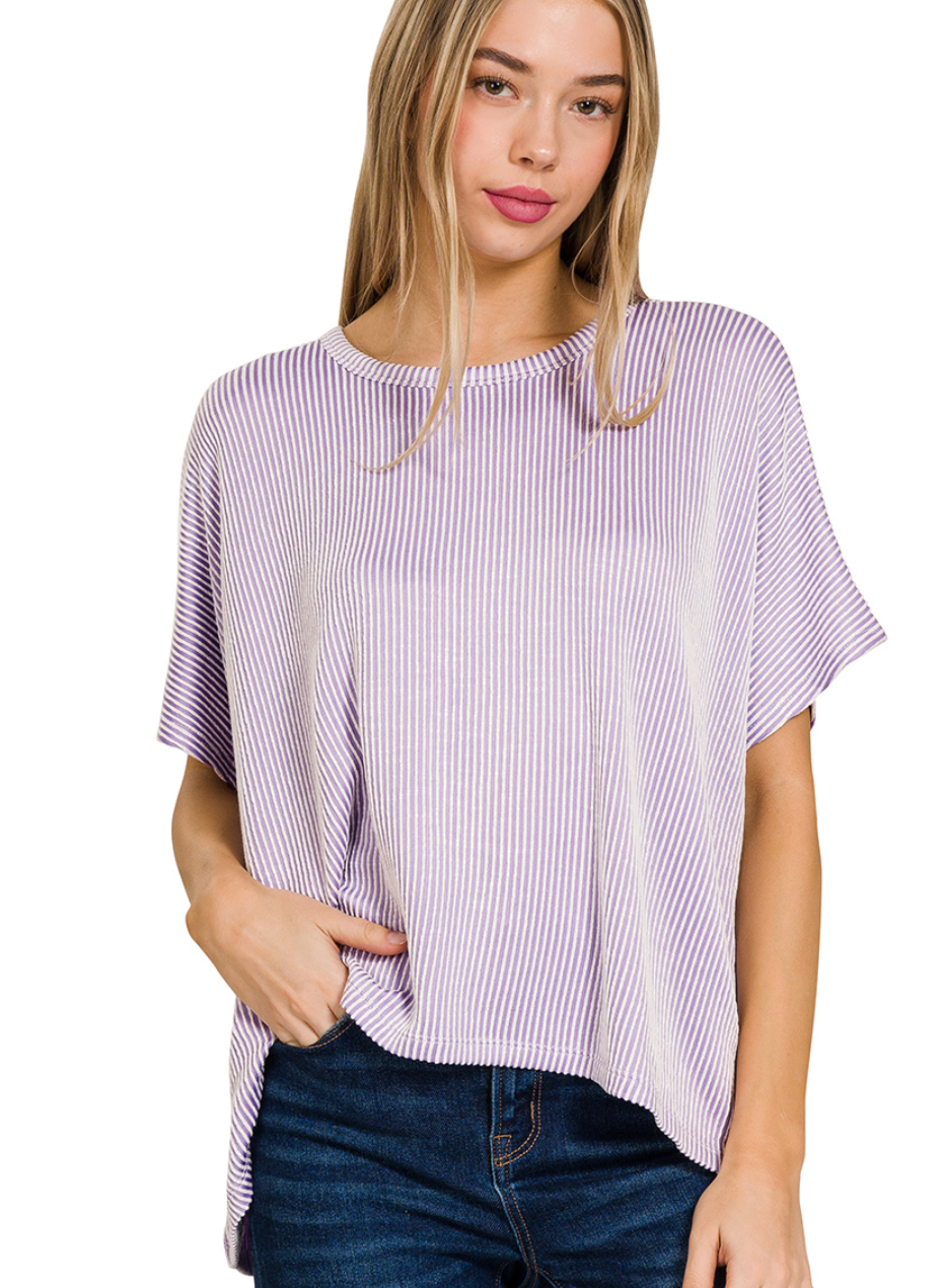 Ribbed Short Sleeve Top