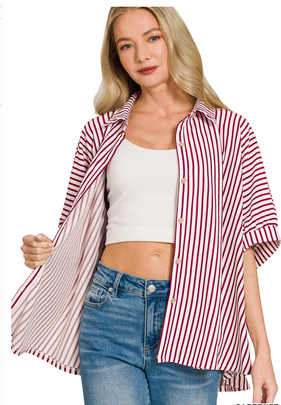 Striped Button Down Top