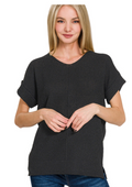 Center Seam Cuffed Sweater