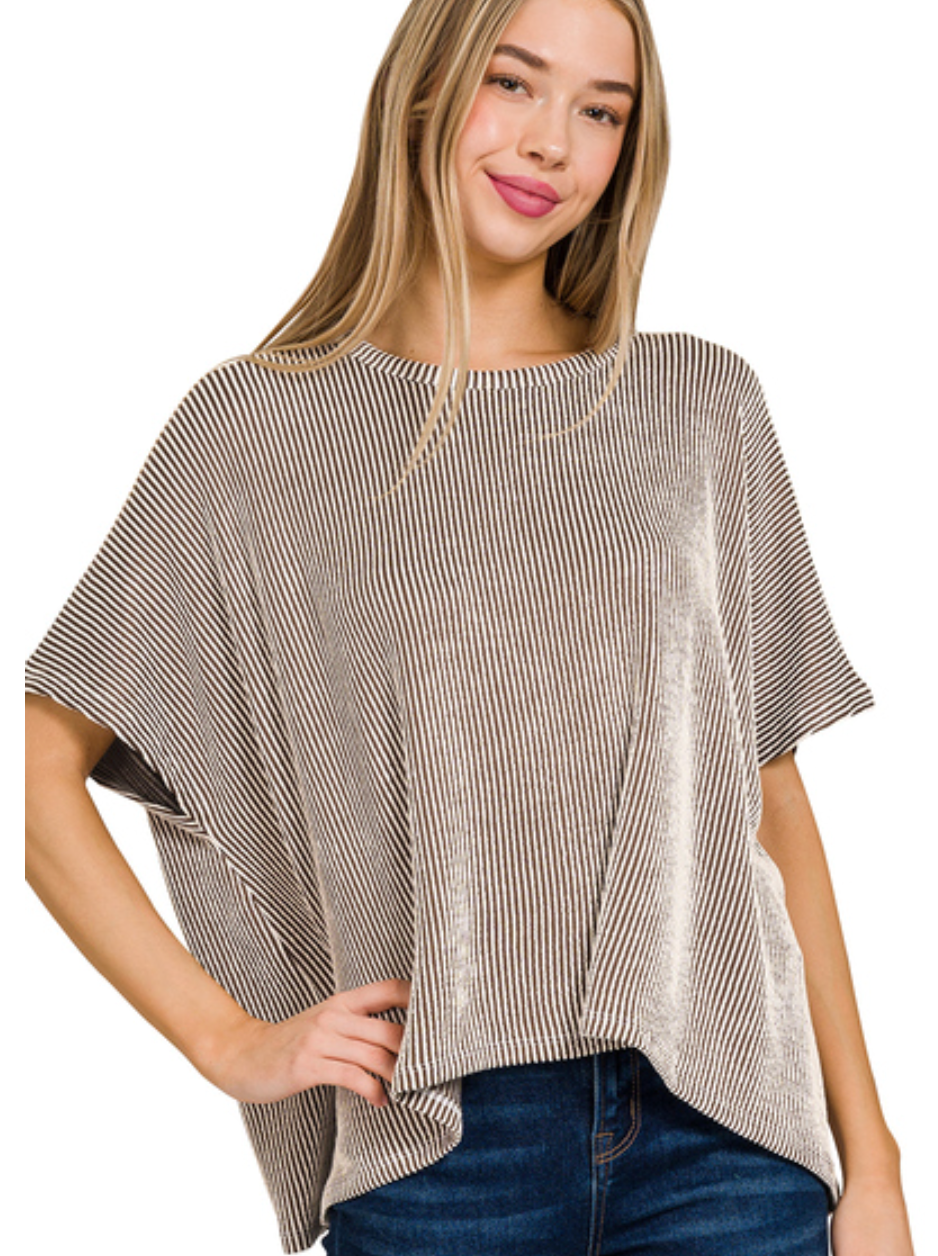 Ribbed Short Sleeve Top