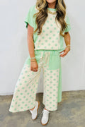Polka Dot Color‑Block Lounge Set