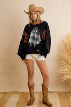 Ghostly Gingham Pullover