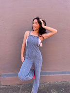 Washed Wide Leg Overalls