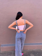 Washed Wide Leg Overalls